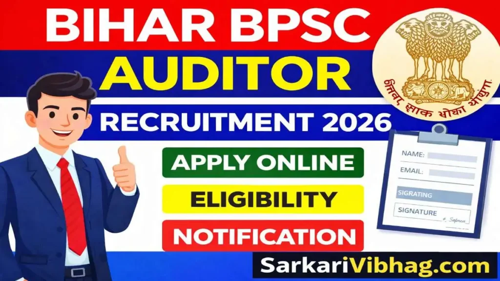 Bihar BPSC Auditor Notification 2026 Pdf Hindi Sarakrivibhag.com