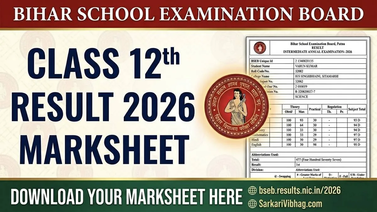 Bihar Board 12th Result 2026 OUT - Download Link