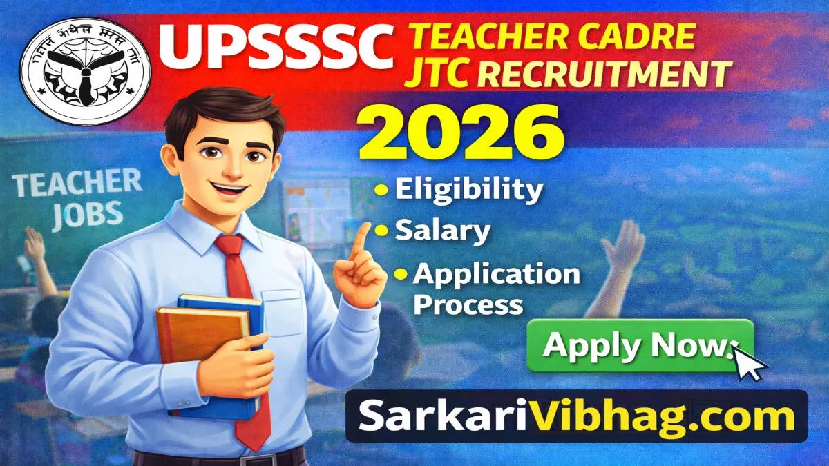 UPSSSC Teacher Cadre JTC Notification 2026 PDF SarkariVibhag.com