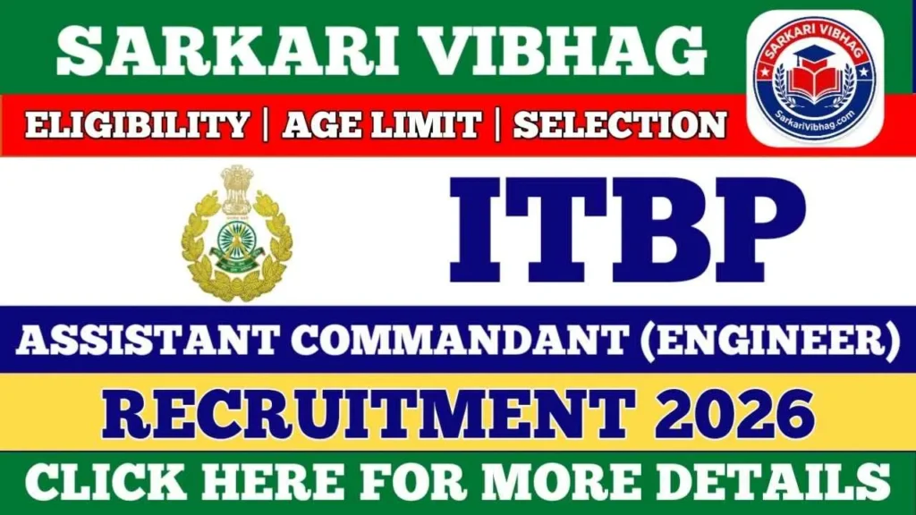 ITBP Assistant Commandant Engineer Notification 2026 PDF SarkariVibhag.com