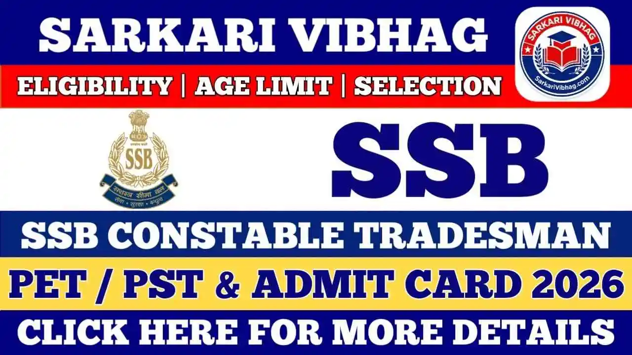 SSB Constable Tradesman PET / PST Exam Date 2026 - OUT