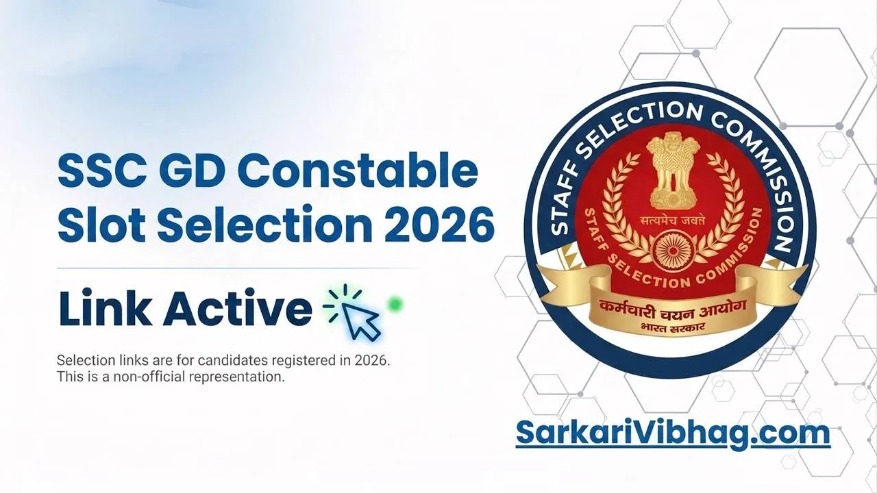 SSC GD Constable Slot Selection 2026 - Link Active