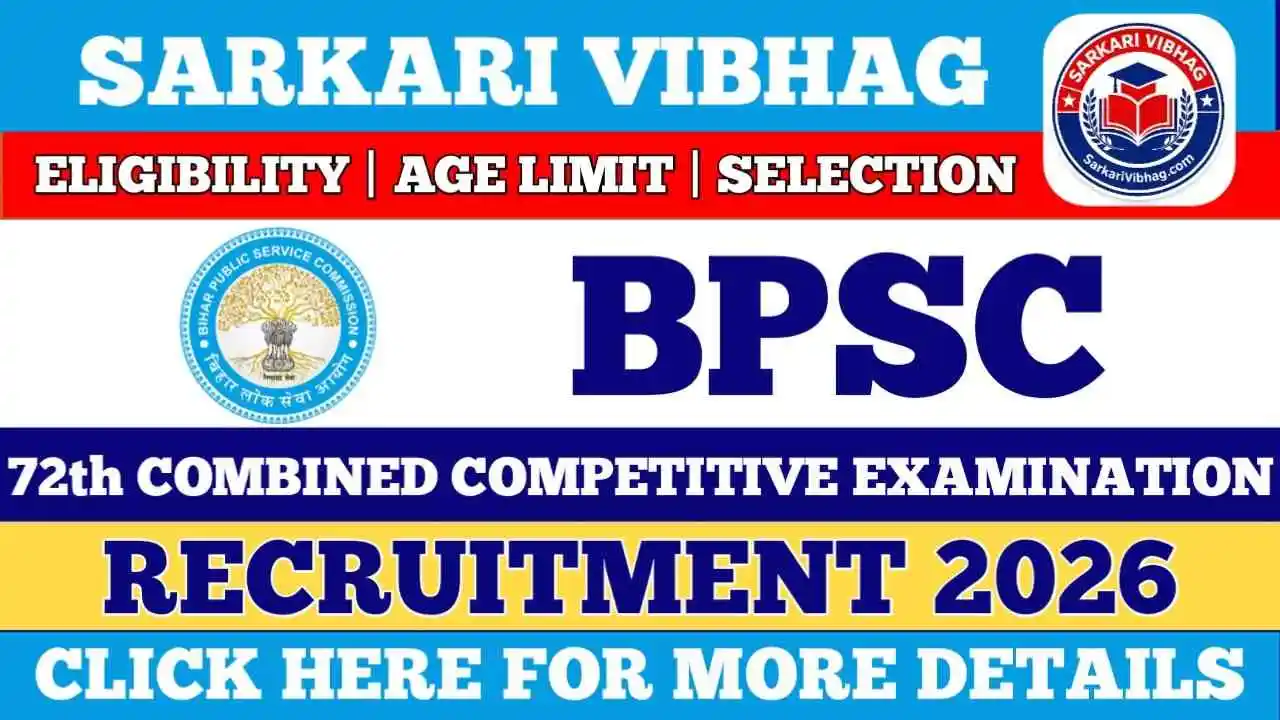 Bihar BPSC 72nd CCE Pre Recruitment 2026 Apply Online for 1230 Vacancies, Check Exam Dates & Selection Process @SarkariVibhag.com
