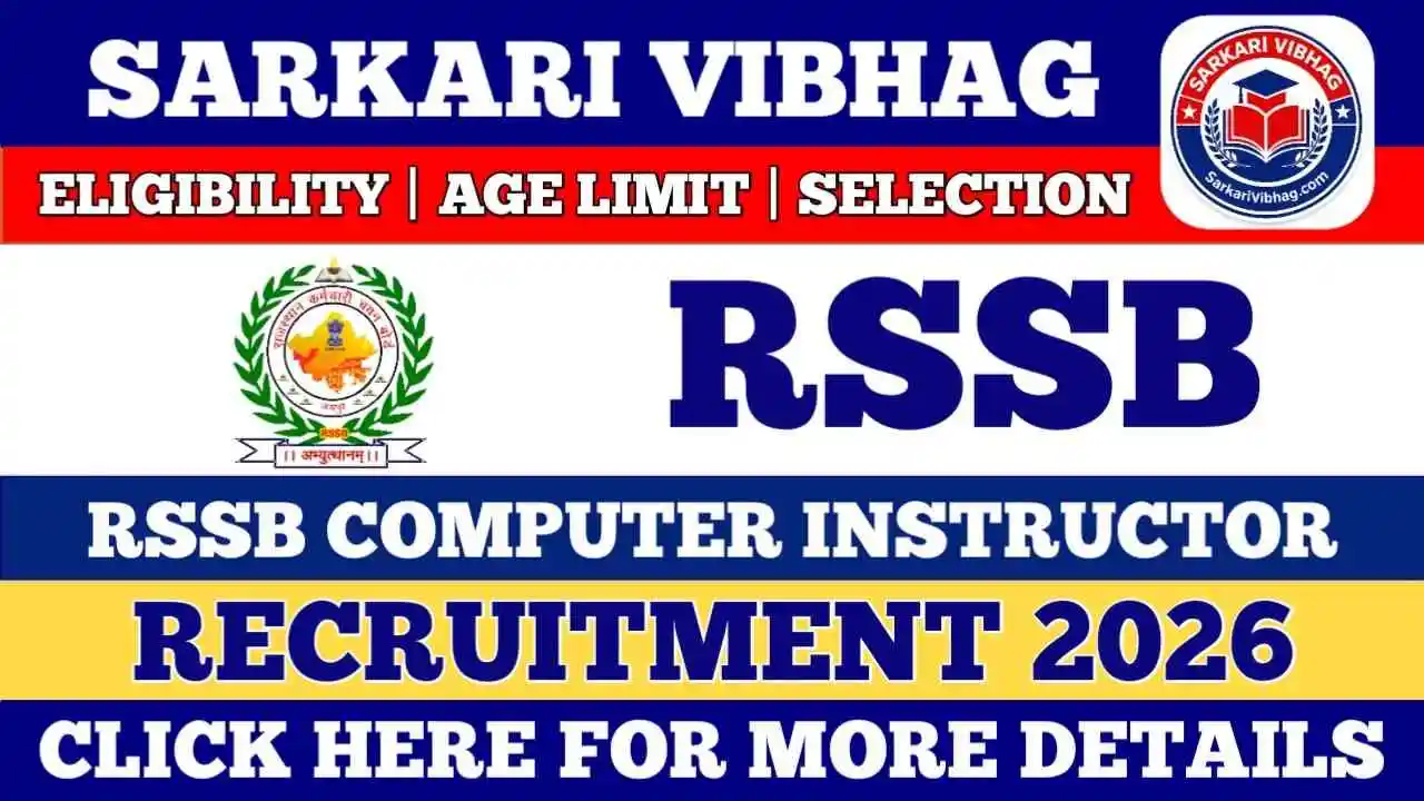 RSSB Computer Instructor Recruitment 2026 Apply Online For 3951 Post SarkariVibhag.com
