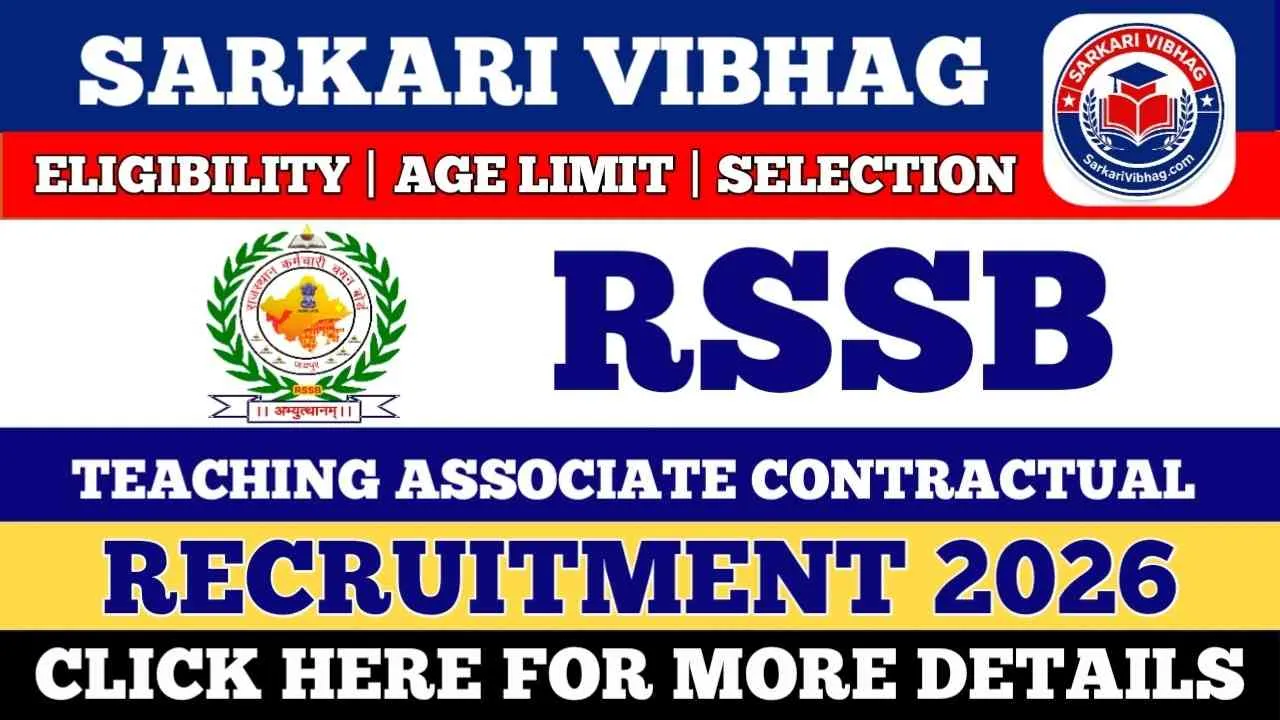 Rajasthan RSSB Teaching Associate Notification 2026 SarkariVibhag.com