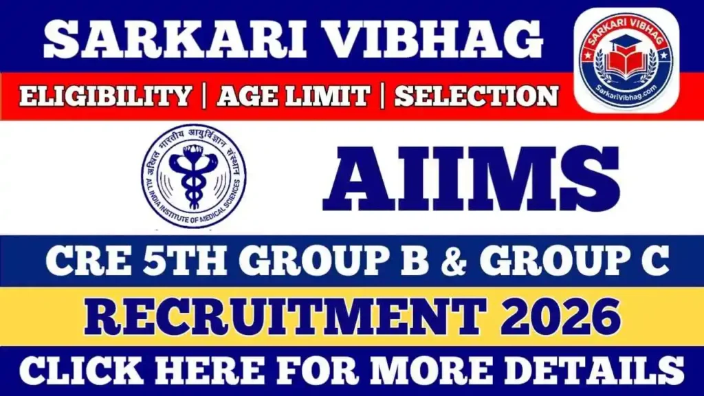 AIIMS CRE 5th Group B, C Notification 2026 PDF SarkariVibhag.com