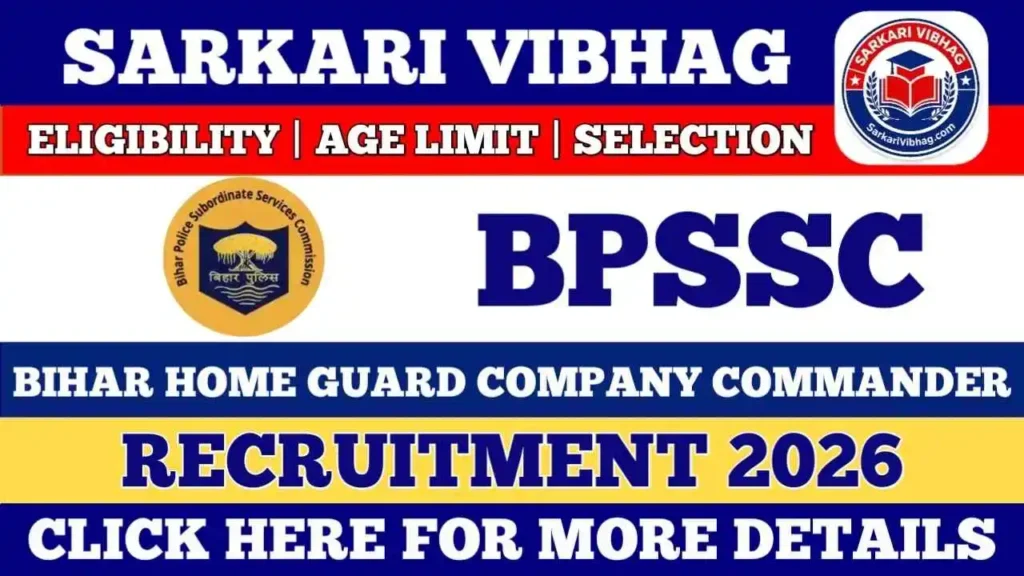 BPSSC Bihar Home Guard Company Commander Notification 2026 PDF SarkariVibhag.com