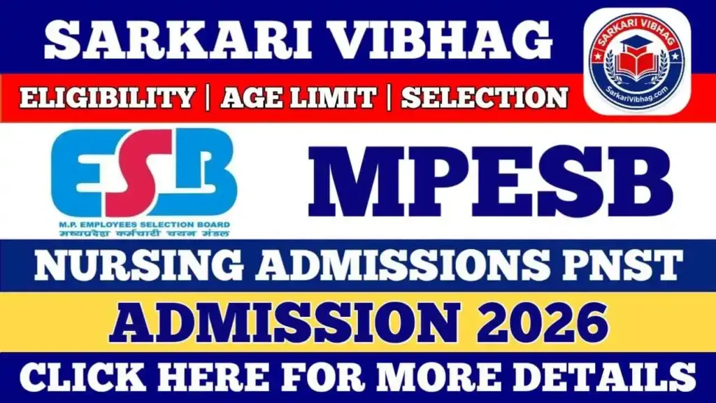 MPESB PNST Admission Notification 2026 PDF SarkariVibhag.com