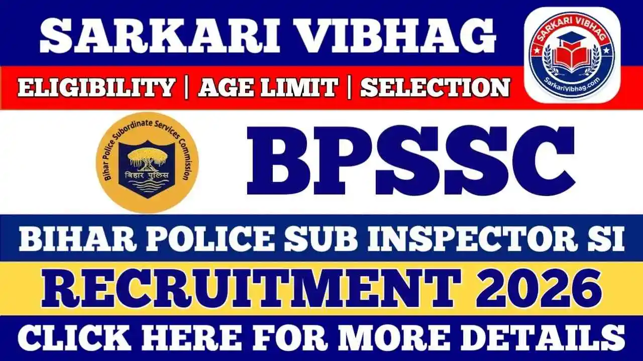 BPSSC Bihar Police Sub Inspector SI Notification 2026 PDF SarkariVibhag.com