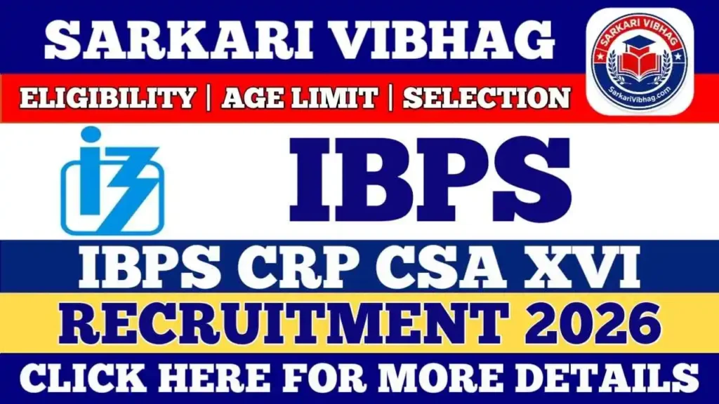 IBPS CRP CSA XVI Notification 2026 PDF SarkariVibhag.com