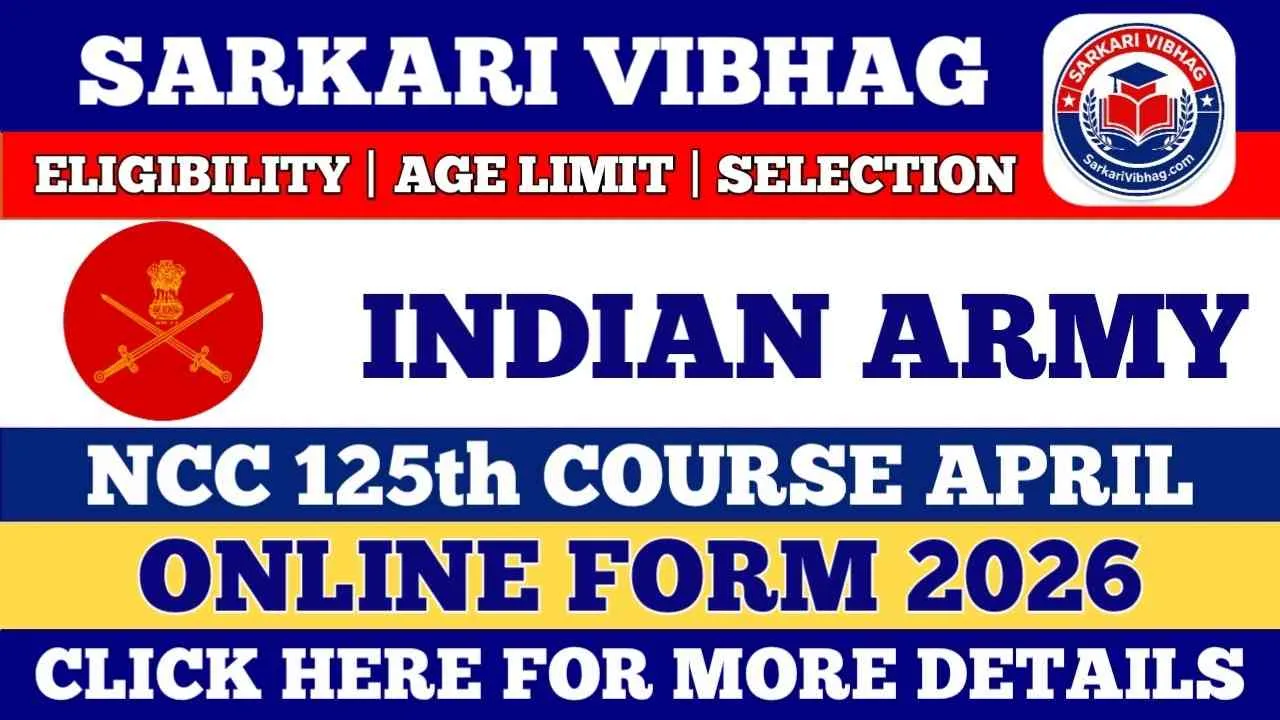 Indian Army NCC 125th Course April 2027 Notification pdf SarkariVibhag.com