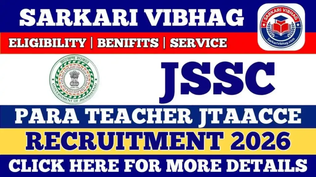 JSSC Para Teacher JTAACCE Notification 2026 PDF SarkariVibhag.com