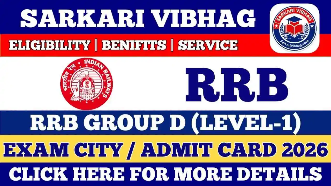 Railway RRB Group D Exam City Details 2026 - OUT SarkariVibhag.com